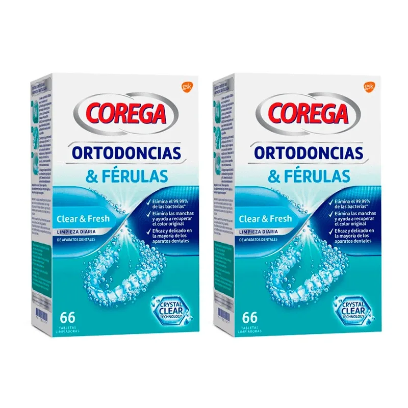 Corega Duplo Ortodonție și atele, 2 x 66 tablete — preț și oferte
