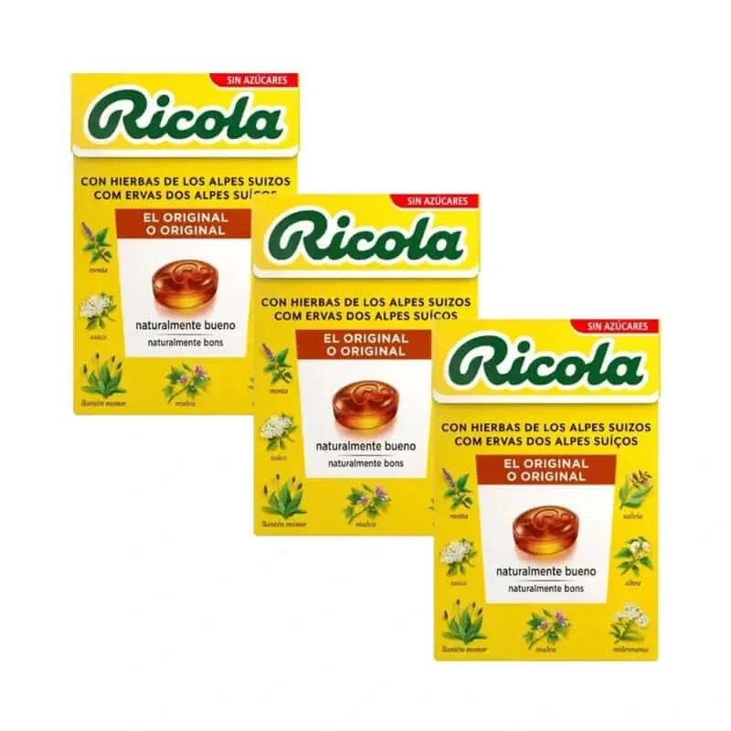 Bomboane RICOLA fără zahăr cu ierburi și STEVIA Pachet 3 x 50 G — preț și oferte
