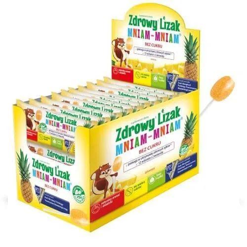 Lollipop sănătos MNIAM-MNIAM ananas, formă de lacrimă 40pcs Starpharma — preț și oferte