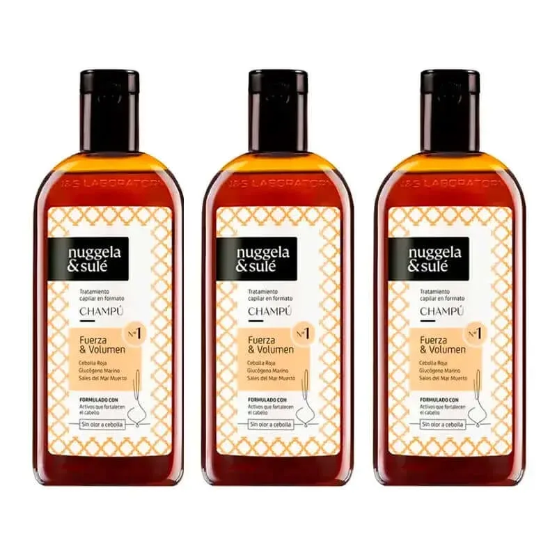Nuggela & Sule Champu Premium Extracto de Cebolla Cabello Debil y Graso, Pack 3 x 250 ml — preț și oferte