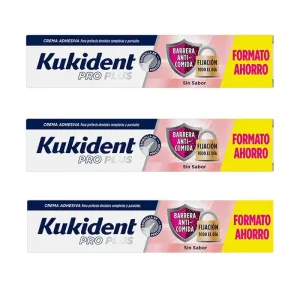 Kukident Triplo Pro Plus Bariere Anticomida fără gust, 3 X 57 Gr