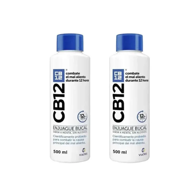 Cb12 Apă de gură cu mentă Apă de gură cu aromă de mentă pentru halitoză, 2X500 Ml — preț și oferte
