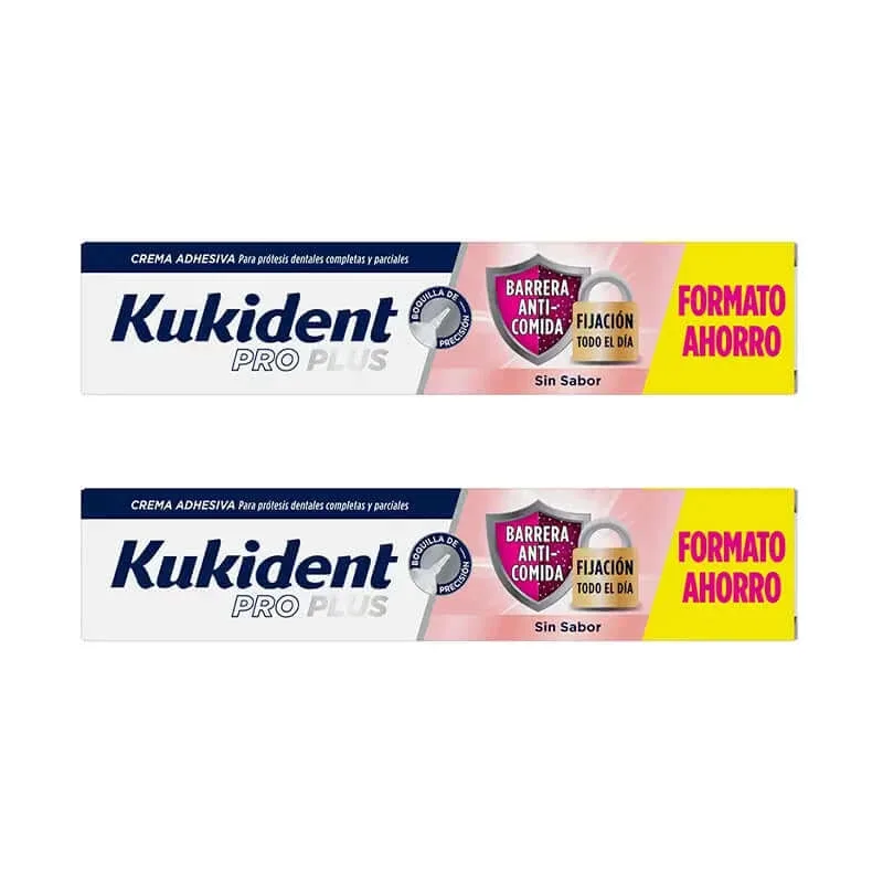 Kukident Duplo Pro Plus Barrera Anticomida Sin Sabor, 2 X 57 Gr — preț și oferte