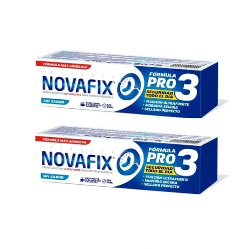Novafix Pro3 Cremă adezivă fără aromă pentru proteze dentare Duplo, 2 x 50 gr — preț și oferte