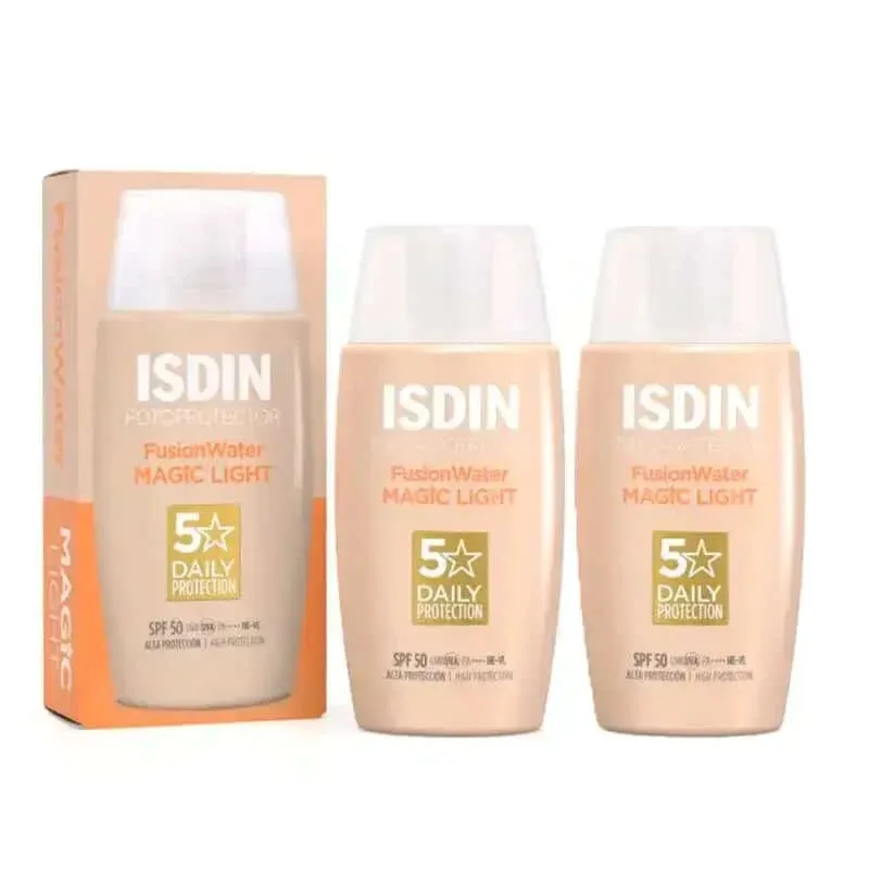 Isdin Fotoprotector Fusion Water Colour Light SPF 50 Pachet 2 x 50 Ml Isdinceutics De — preț și oferte