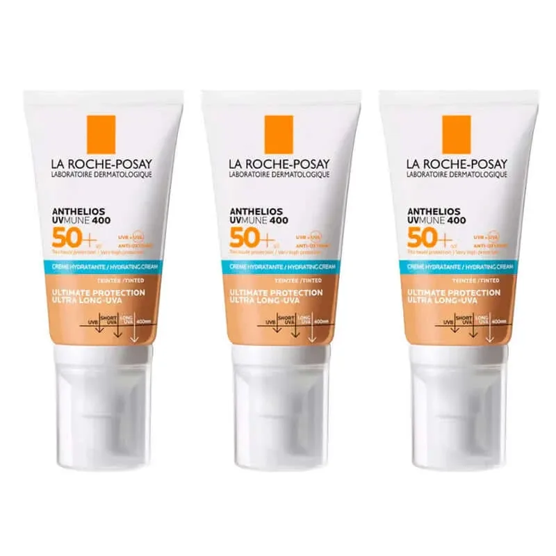 La Roche Posay Anthelios Triplo Colour Cream Spf 50+ Piele sensibilă, 3 X 50 Ml — preț și oferte