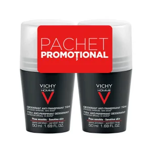 VICHY HOMME Bipack DEO Roll on control extrem eficacitate 72H 2x50ml