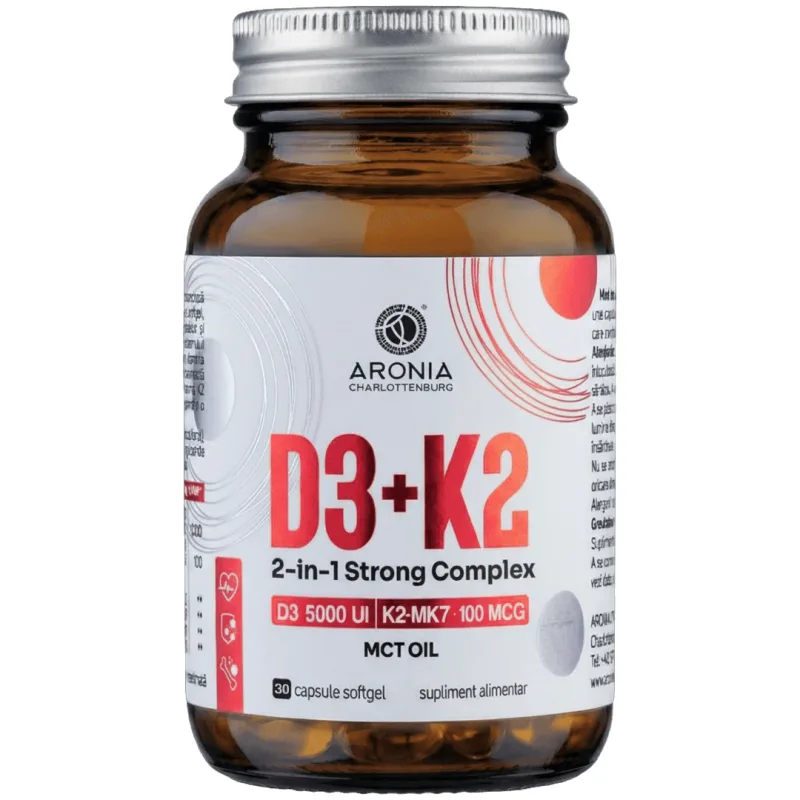 Vitamina D3+K2, 2-in-1 Strong Complex, 30 capsule , Aronia Aronia Charlottenburg — preț și oferte