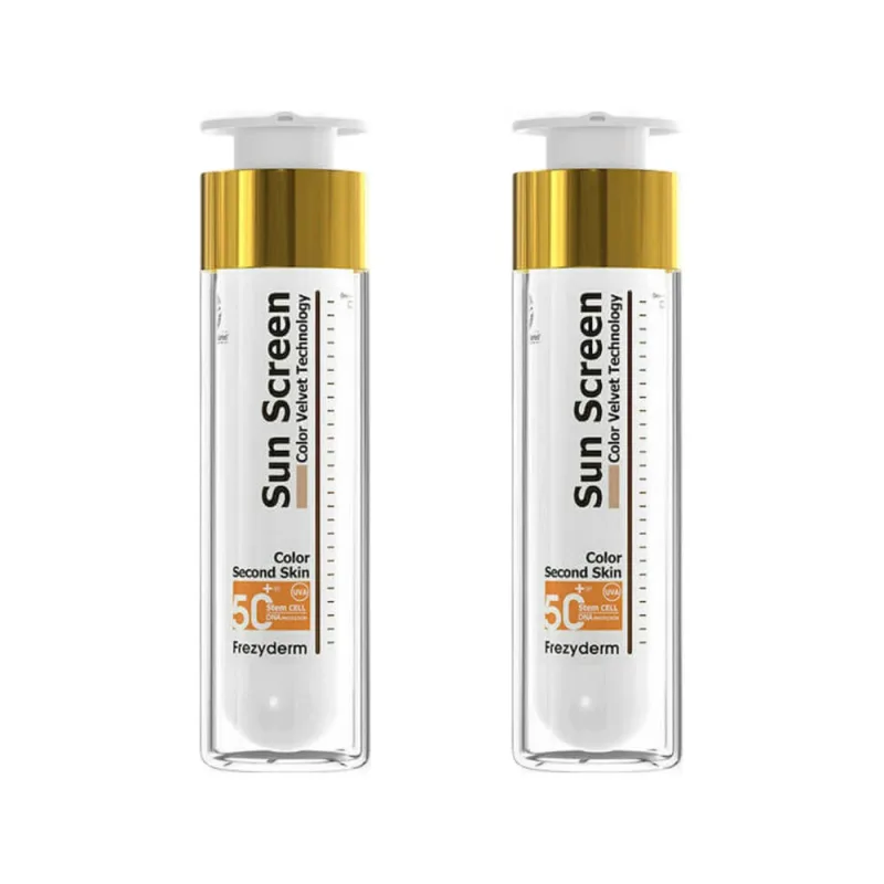 Frezyderm Sun Screen Color Velvet Cremă An solară Waterproof Pentru Față SPF50+ cu Pigment 2x50ml — preț și oferte