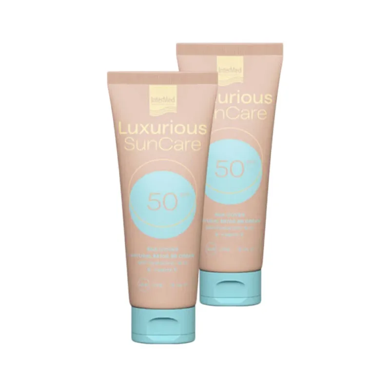 InterMed Luxurious SunCare Antisolară de Față SPF50 Natural Beige 2x75ml — preț și oferte