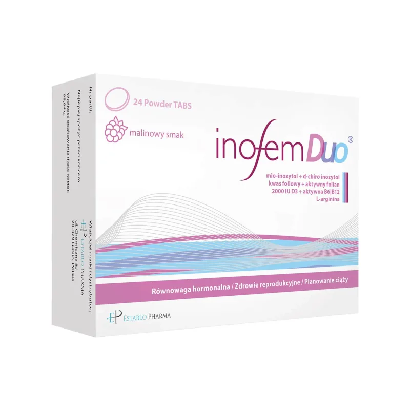 Inofem Duo, aromă de zmeură, 24 comprimate — preț și oferte