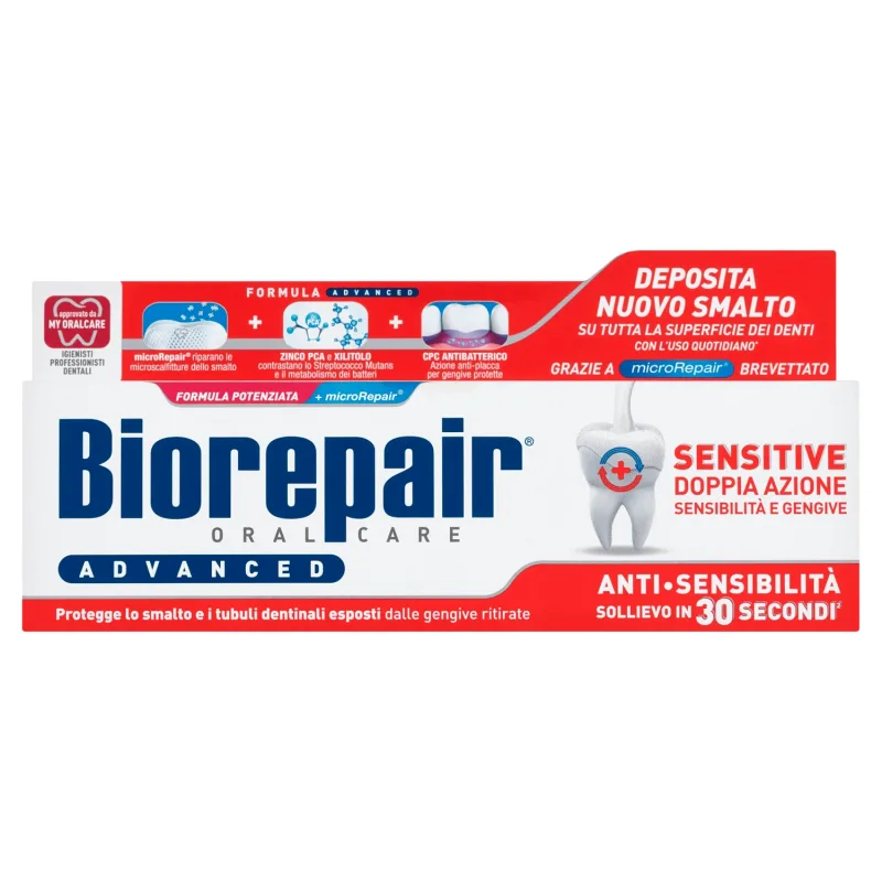 Biorepair Advanced Sensitive, pastă de dinți fără fluor pentru dinți sensibili, 75 ml — preț și oferte