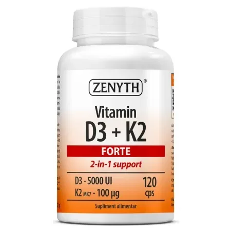 Vitamin D3 + K2 Forte, 120 capsule - Zenyth — preț și oferte