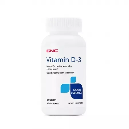 Vitamina D-3 5000 IU, 180 tablete - GNC — preț și oferte
