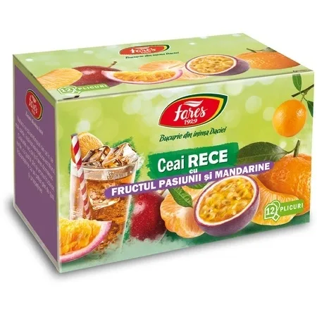 Ceai rece cu fructul pasiunii și mandarine, 12 plicuri – Fares — preț și oferte