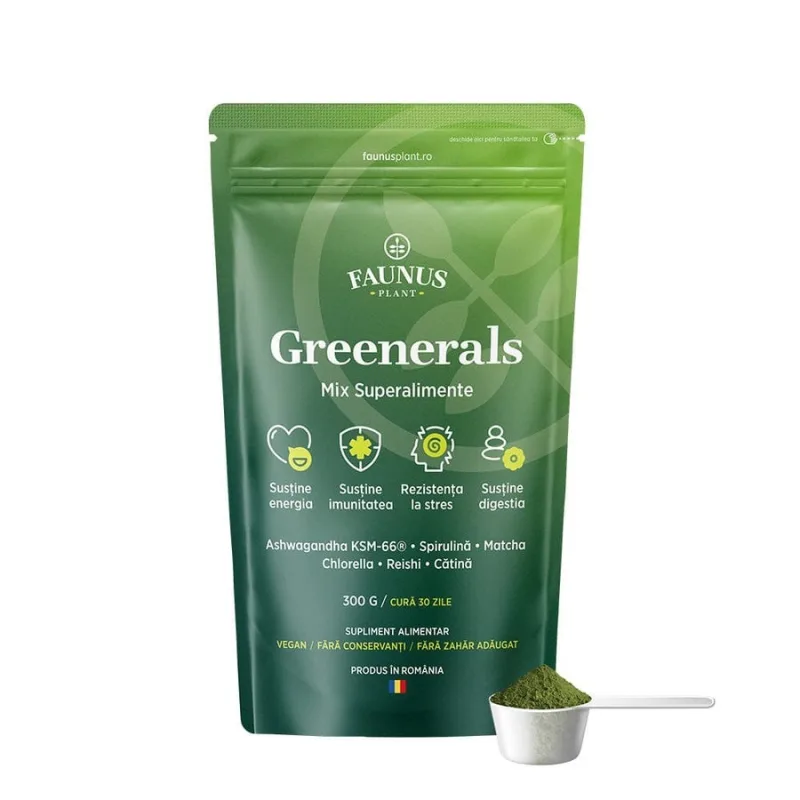 Greenerals – Pudră superalimente, 300 g, Faunus FAUNUS PLANT — preț și oferte