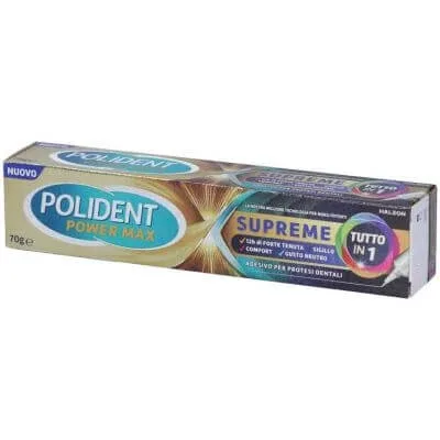 Polident power max supreme all-in-one cremă adezivă pentru proteze dentare 70 g — preț și oferte