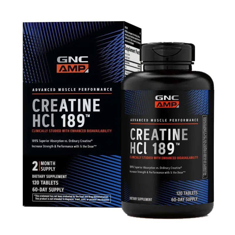 GNC AMP Creatine HCl 189 – Creatină HCl cu absorbție rapidă, 120 tablete — preț și oferte