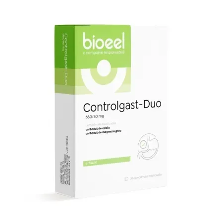 Controlgast Duo, 30 comprimate masticabile, Bioeel — preț și oferte
