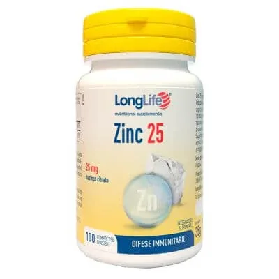 Zinc Longlife 25 mg 100 comprimate — preț și oferte