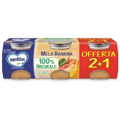 Mellin omogenizat mere banane 3 bucăți 100 g — preț și oferte