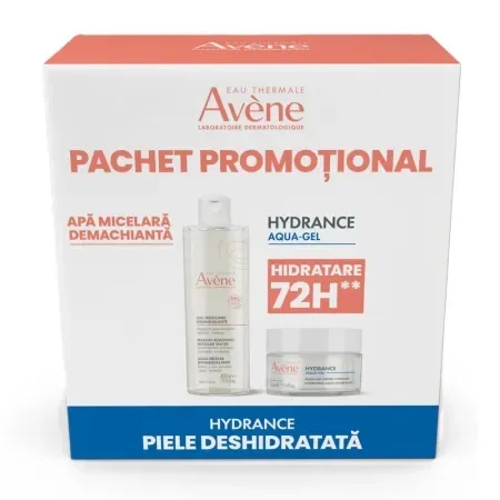 Pachet Apa Micelar Demachiantă (400 ml) + Cremă Hidratantă de Față Aqua Gel Hydrance (50 ml), Avene EauThermale Avene — preț și oferte