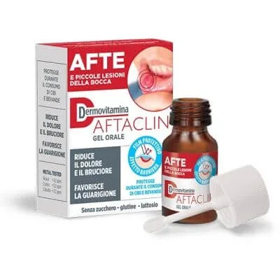 Dermovitamin aftaclin gel oral 7 ml împotriva durerii și a coșurilor fără zahăr și fără gluten — preț și oferte