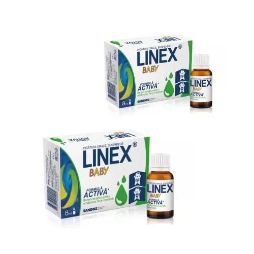 Pachet Linex Baby Picaturi 2 x 8 ml, Sandoz — preț și oferte