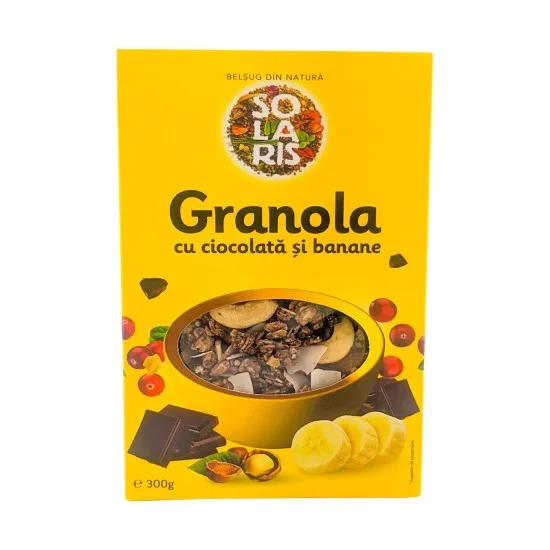Granola cu Ciocolata si Banane, 300 g, Solaris — preț și oferte