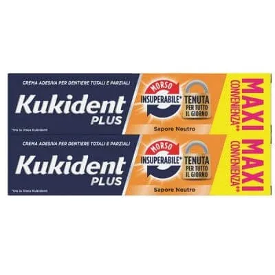 Kukident două pachete de cremă adezivă pentru proteze dentare cu mușcătură de neegalat 57 g x 2 — preț și oferte