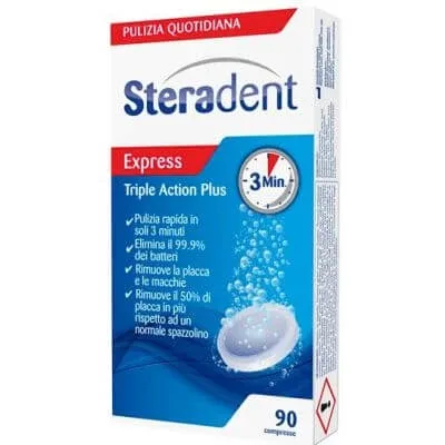 Steradent triple action plus 90 comprimate de curățare — preț și oferte