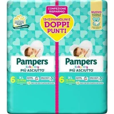Pampers baby dry nappy duo downcount xl 26 bucăți — preț și oferte