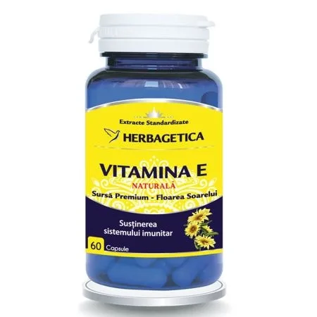 Vitamina E Naturala 500 U.I, 60cps (Herbagetica) — preț și oferte
