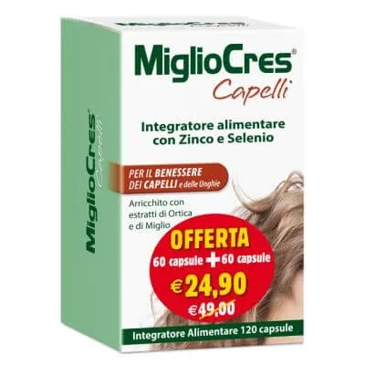 Migliocres păr 60 capsule + 60 capsule de promovare — preț și oferte