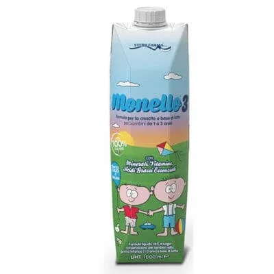 Monello 3 formulă de creștere pe bază de lapte pentru copii de la 1 la 3 ani lichid 1 litru — preț și oferte