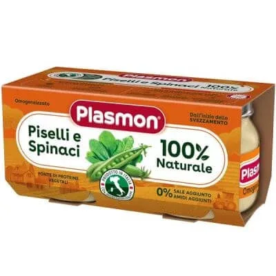 Plasmon mazăre omogenizată spanac 2 bucăți 80 g — preț și oferte