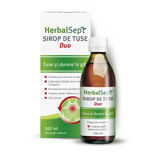 Sirop de tuse HerbalSept Duo, 100 ml, Zdrovit — preț și oferte