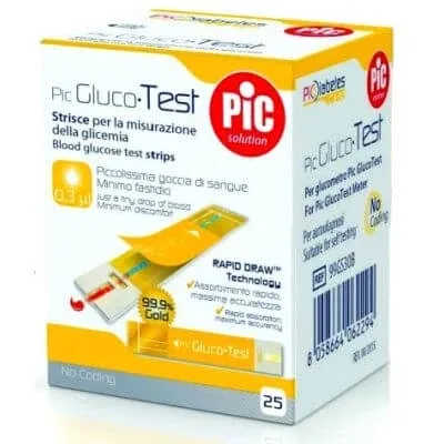 Benzi de testare a glicemiei Pic Glucotest 25 bucăți — preț și oferte