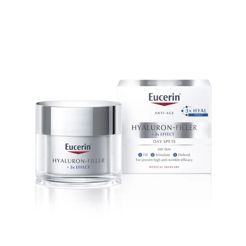 Cremă de zi pentru ten uscat SPF 15 Eucerin Hyaluron-Filler, 50 ml — preț și oferte