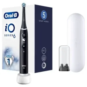 Oral-b io 6 negru periuță de dinți electrică + 2 rezerve