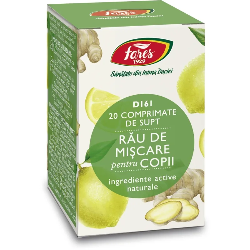 Rau de miscare pentru copii D161, 20 comprimate, Fares — preț și oferte