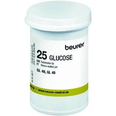 Beurer benzi de testare a glicemiei pentru glucometrul gl48/gl49 în flacon 25 buc. — preț și oferte