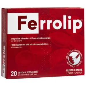 Ferrolip 20 plicuri orosolubile cu aromă de lămâie