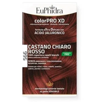 Euphidra colourpro gel colorant pentru păr xd 566 maro deschis roșu 50 ml + activator + balsam + mănuși — preț și oferte