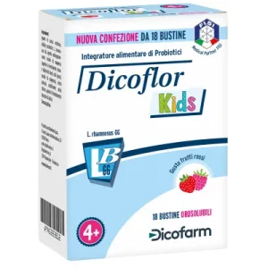 Dicoflor kids 18 plicuri orosolubile aromă de fructe roșii