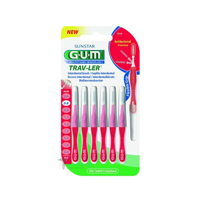 Periute interdentare Trav-Ler, 0.8 mm, 6 bucati, Sunstar Gum — preț și oferte