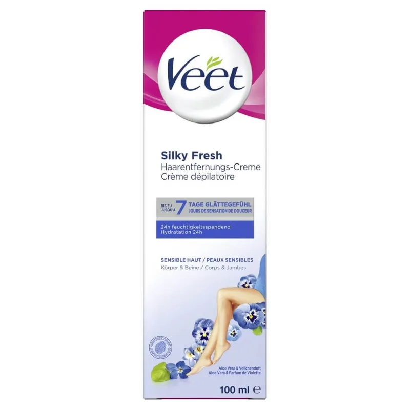 Crema depilatoare pentru piele sensibila cu Aloe Vera si Vitamina E, 100 ml, Veet — preț și oferte