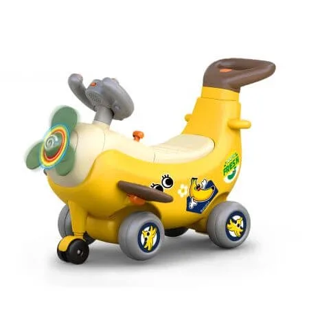 Avion interactiv 4 in 1 Ride On si maner de impingere, Banana, 12-36 luni, Hola — preț și oferte