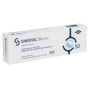 Seringă intraarticulară sinovială 50 acid hialuronic 2% 50 mg/2,5 ml 1 fs + ac calibru 21 1 buc