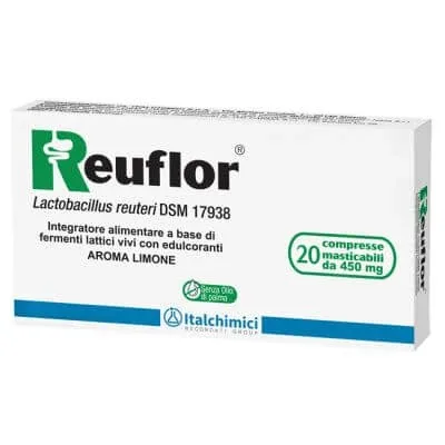 Reuflor 20 comprimate masticabile cu aromă de lămâie — preț și oferte